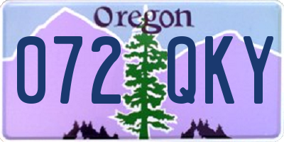 OR license plate 072QKY