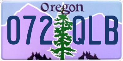 OR license plate 072QLB