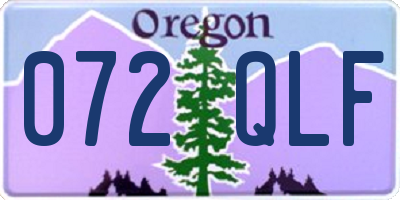 OR license plate 072QLF