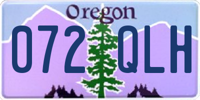 OR license plate 072QLH