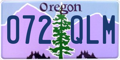 OR license plate 072QLM