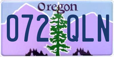 OR license plate 072QLN