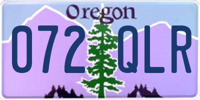 OR license plate 072QLR