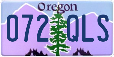 OR license plate 072QLS