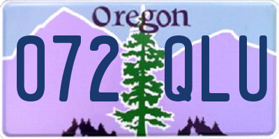 OR license plate 072QLU