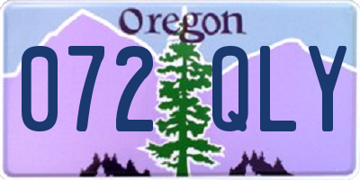 OR license plate 072QLY