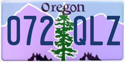 OR license plate 072QLZ