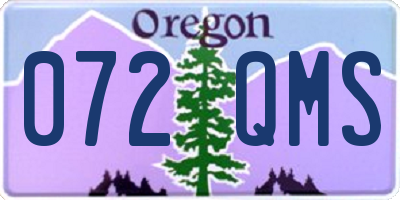 OR license plate 072QMS