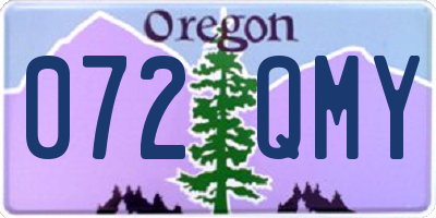 OR license plate 072QMY