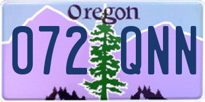 OR license plate 072QNN