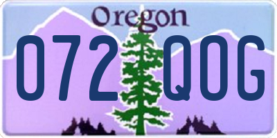 OR license plate 072QOG