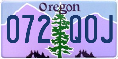 OR license plate 072QOJ