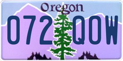 OR license plate 072QOW