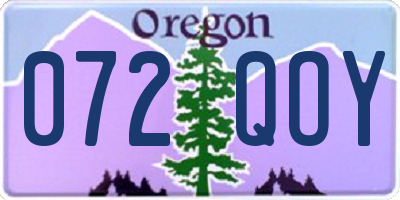 OR license plate 072QOY