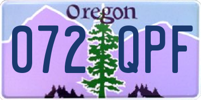 OR license plate 072QPF