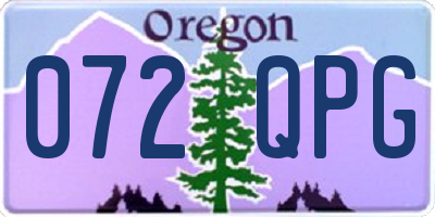 OR license plate 072QPG