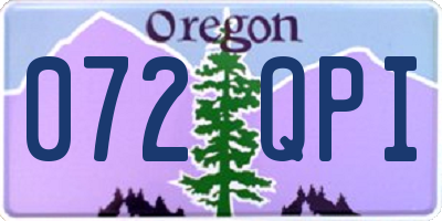 OR license plate 072QPI
