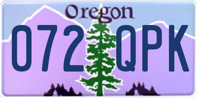 OR license plate 072QPK