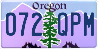 OR license plate 072QPM