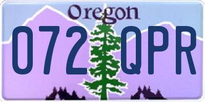 OR license plate 072QPR
