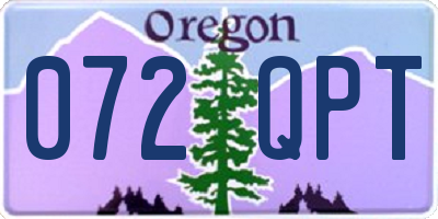 OR license plate 072QPT