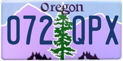 OR license plate 072QPX