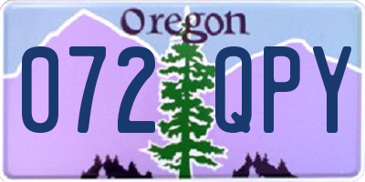 OR license plate 072QPY
