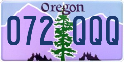OR license plate 072QQQ