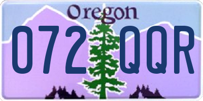 OR license plate 072QQR