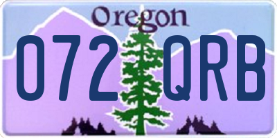 OR license plate 072QRB