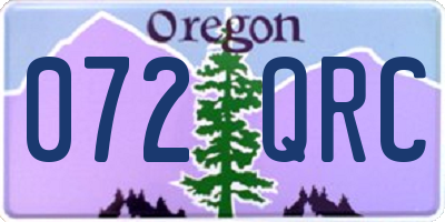 OR license plate 072QRC