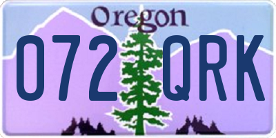 OR license plate 072QRK