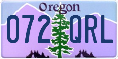 OR license plate 072QRL