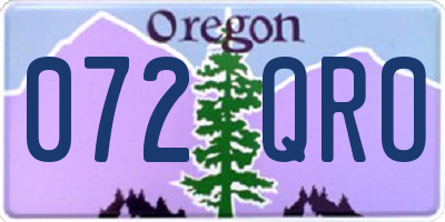 OR license plate 072QRO