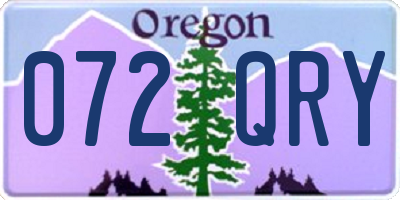 OR license plate 072QRY