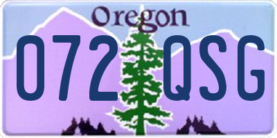 OR license plate 072QSG