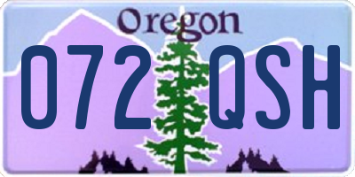 OR license plate 072QSH
