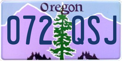 OR license plate 072QSJ