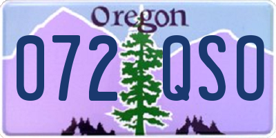 OR license plate 072QSO