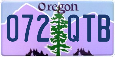OR license plate 072QTB