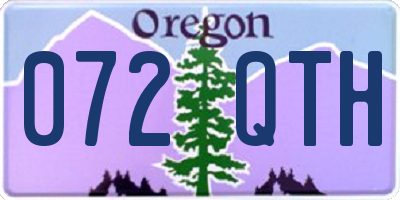 OR license plate 072QTH