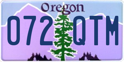 OR license plate 072QTM