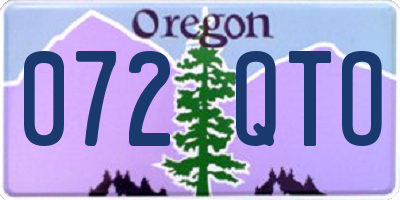 OR license plate 072QTO