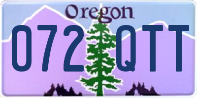 OR license plate 072QTT