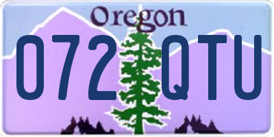 OR license plate 072QTU