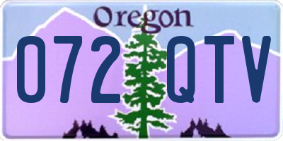 OR license plate 072QTV