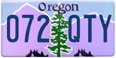 OR license plate 072QTY