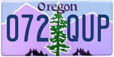 OR license plate 072QUP
