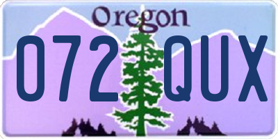OR license plate 072QUX
