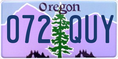 OR license plate 072QUY